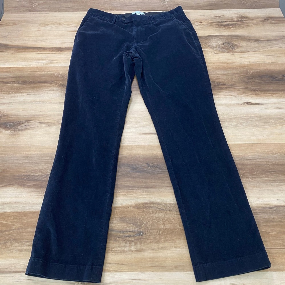 Reiss Velvet Pants 32 Mens Slim Straight Leg Cotton Black Chinos
